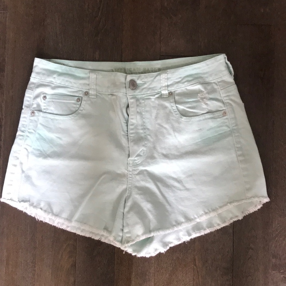 American eagle Seafoam green high rise shorts